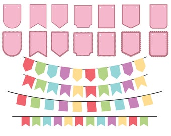 BUNTING BANNER SVG, Bunting Svg cut files for Cricut, Scallop banner Svg, Bunting Birthday Svg