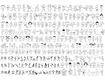 STICK Figures SVG Bundle, STICK Family Svg Cut Files, Stick Figures Clipart, Svg Files for Cricut