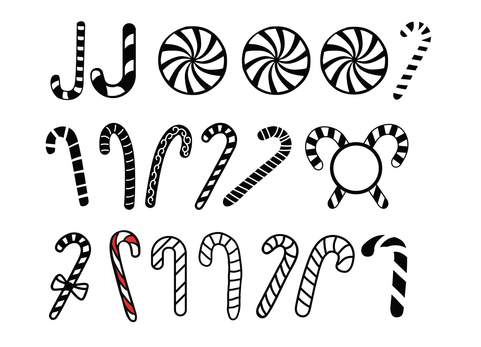 CANDY CANE SVG Candy Cane Clipart Candy Cane Svg Files for Etsy