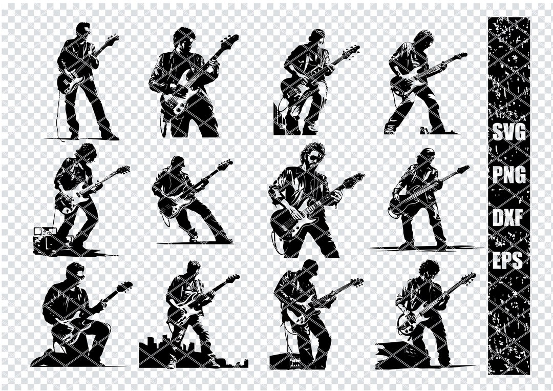 BASSIST GUITAR PLAYER Svg Fourstring Guitar Player Svg Files Etsy