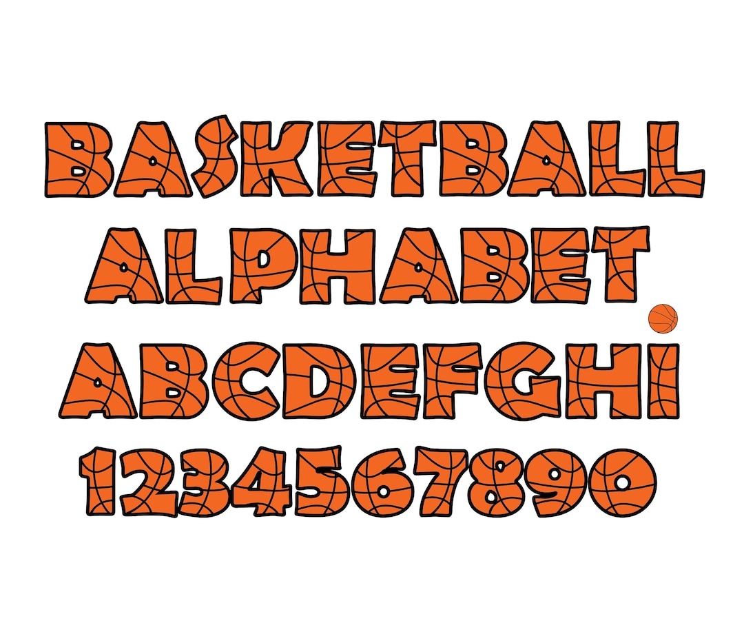 BASKETBALL ALPHABET SVG Files, Basketball Alphabet Clipart, Basketball ...
