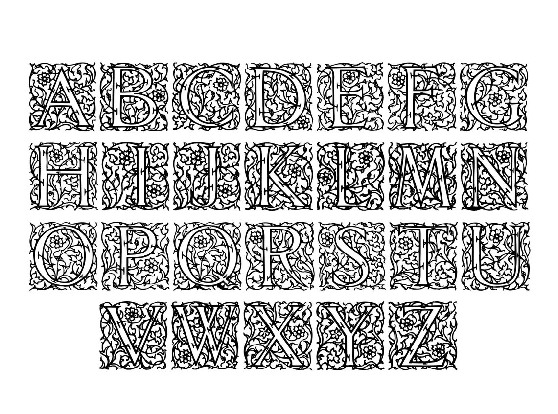 ORNAMENTAL ALPHABET SVG Files Ornamental Alphabet Clipart - Etsy