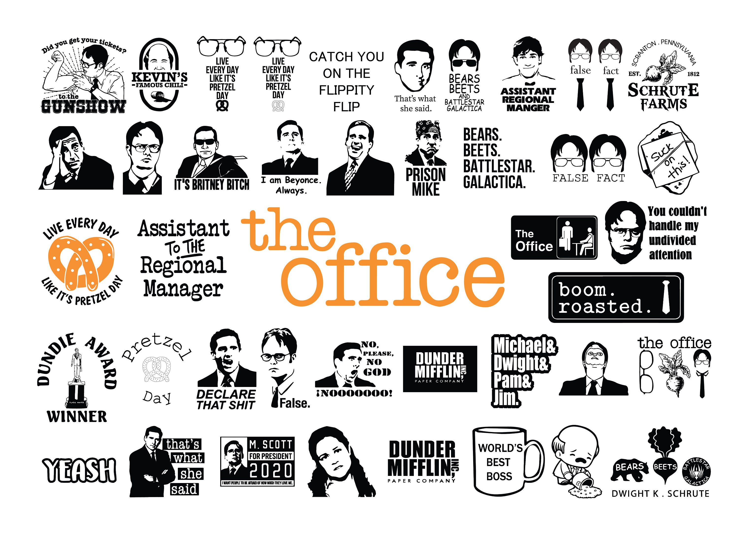 THE OFFICE Bundle SVG the Office Svg Files for Cricut the Etsy Australia