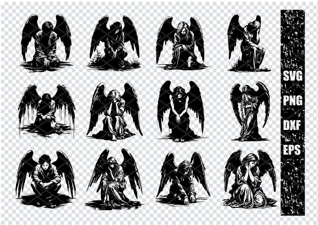 GRIEVING ANGEL SVG Weeping Angel Svg Files for Cricut Sad Etsy