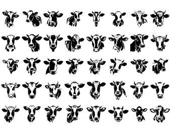 KOE SVG, KOE clipart, koe hoofd svg-bestand voor Cricut, boerderij leven svg, vaars Svg