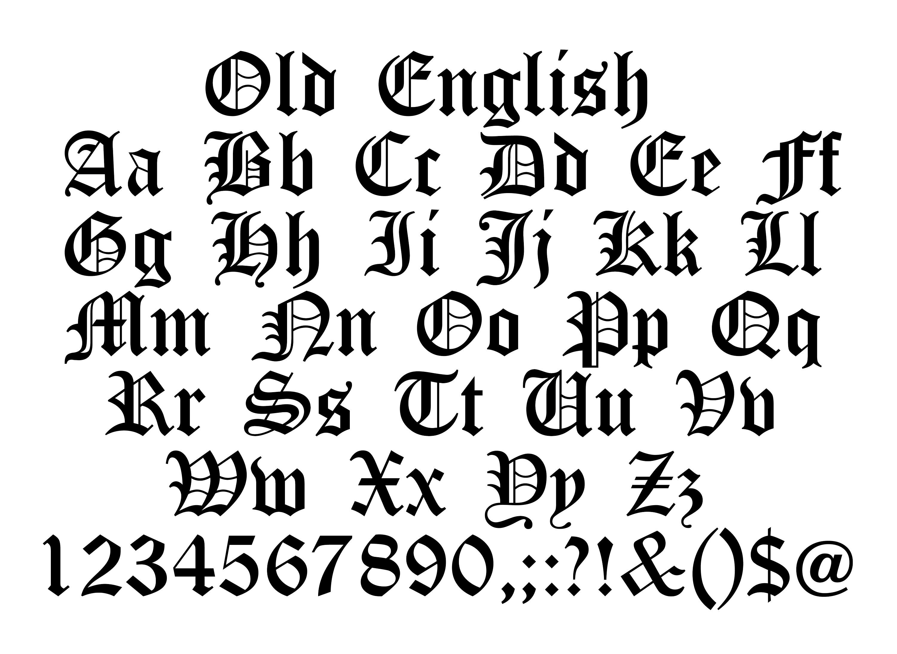 Simple Old English Fonts