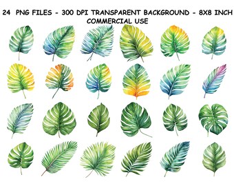 Aquarel tropische bladeren clipart, aquarel tropische bladeren png-bestanden, transparante achtergrond png voor commercieel gebruik