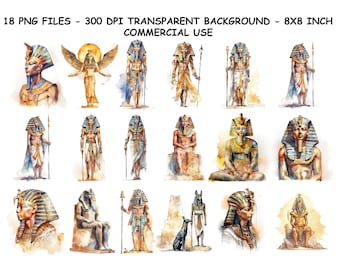 WATERCOLOR ANCIENT EGYPT Clipart, Watercolor Ancient Egypt Png Files, Transparent Background Png