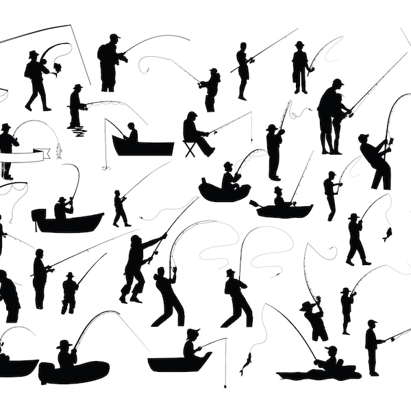 FISHING FISHERMEN SVG, Fishermen svg cut files for Cricut, Fishing svg, Fishermen Silhouette