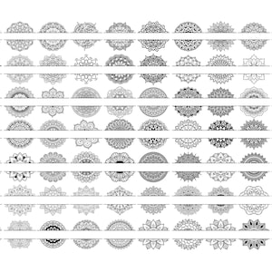 MANDALA SPLIT SVG, mandala clipart splitsen, mandala SVG cut-bestanden splitsen voor de Cricut