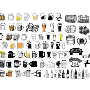 PACOTE SVG DE CERVEJA, Pacote de clipart de cerveja, Cerveja Svg para Cricut, Garrafa de cerveja svg, Canecas de cerveja svg