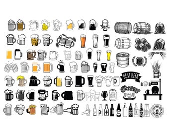 BEER SVG BUNDLE, Beer Clipart Bundle, Beer Svg for Cricut, Beer bottle svg, Beer mugs svg