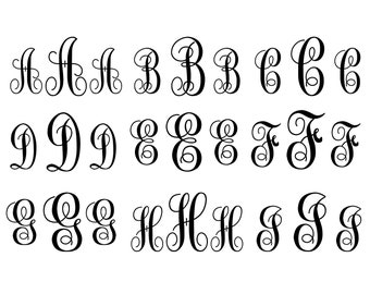 INTERLOCKING VINE MONOGRAM Svg, Monogram Font Svg, Vine Monogram Font Svg, Monogram Alphabet Cut Files