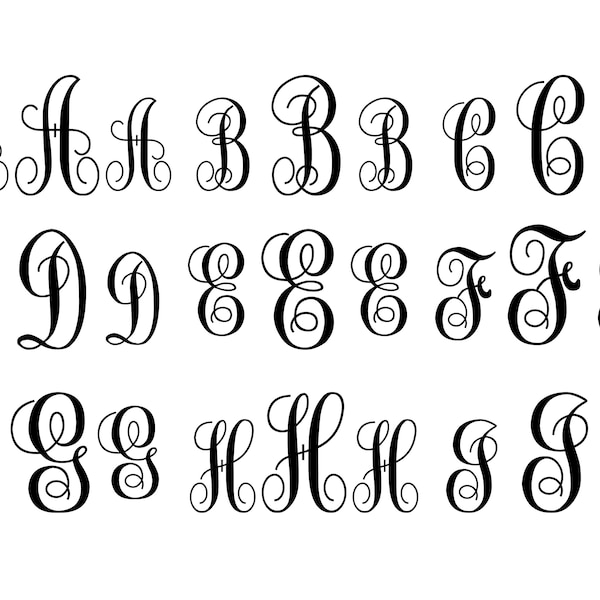 INTERLOCKING VINE MONOGRAM Svg, Monogram Font Svg, Vine Monogram Font Svg, Monogram Alphabet Cut Files