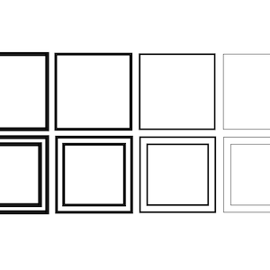 SQUARE FRAMES Diffrent Strokes SVG, Square Frame Svg, Double Square Frames Svg, Square Cut Files