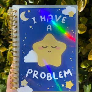 I Have A Problem Sticker Book | Stressed Starry Skies Reusable A6 Sticker Album | 4 x 5.5 inch Collection Book