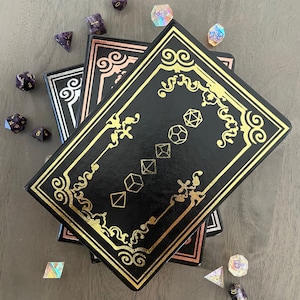 Faux Leather TTRPG Lined Journal/Dice Set Design | Dungeons and Dragons | Pathfinder | Call of Cthulhu