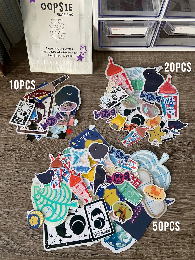 Sticker Oopsie Grab Bags 10pcs | 20pcs | 50pcs - Etsy