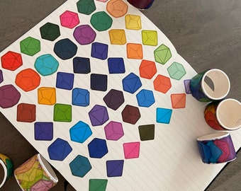 Dice Set Washi Tape Roll/Die Cut Washi Roll/Dungeons and Dragons/TTRPG