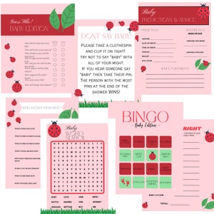 Lady bug Baby shower game bundle baby shower games / PDF download