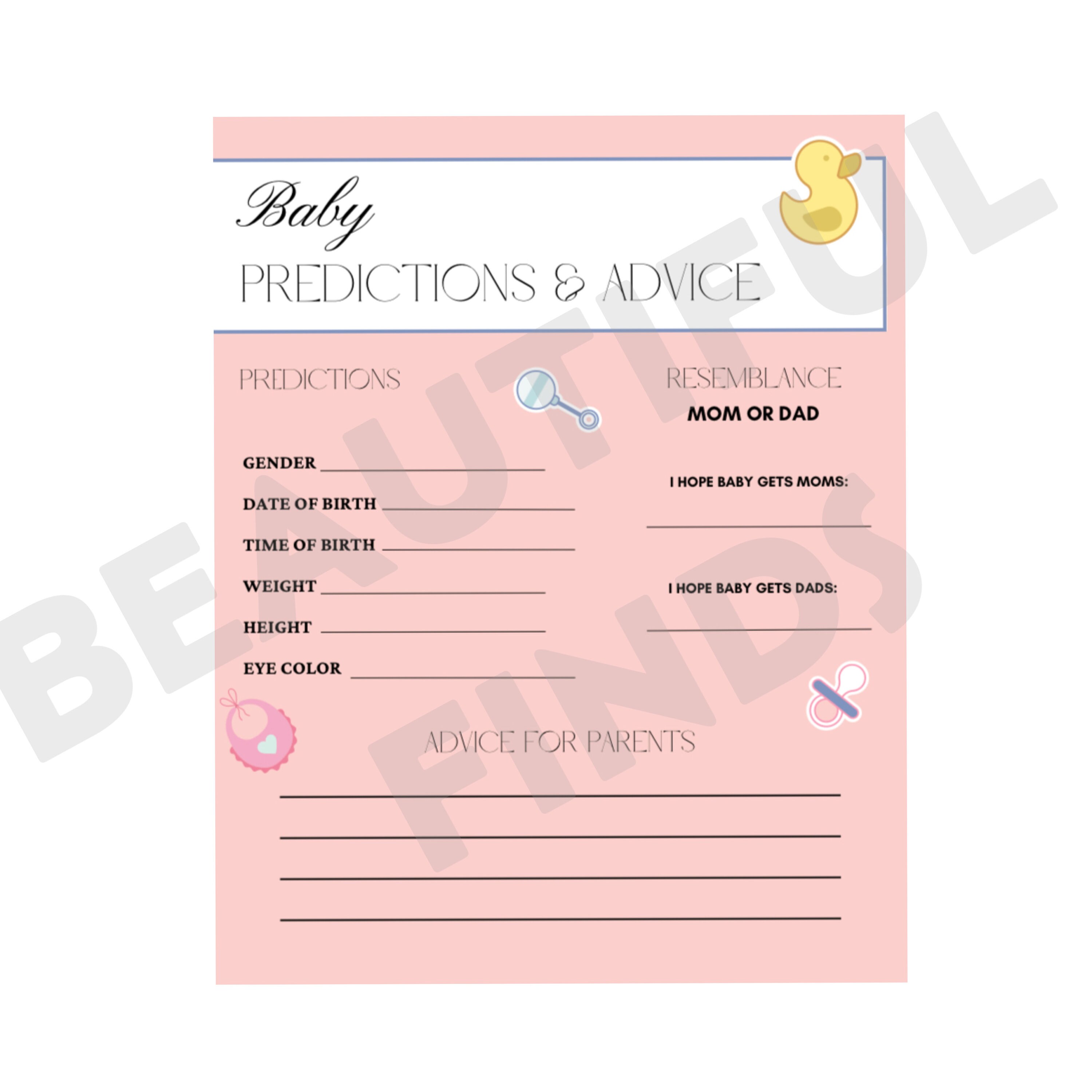 Baby Shower Games Printable Pink and Blue Baby Shower Game Baby Shower ...