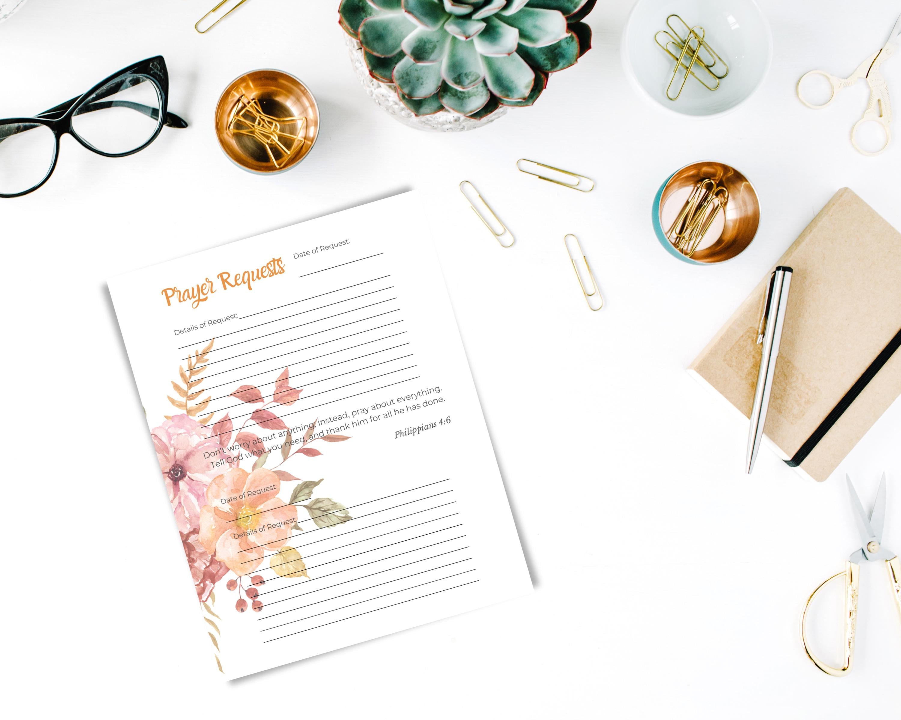 Prayer Journal Printable Bible Verse PDF Bible Study for Women | Fall ...