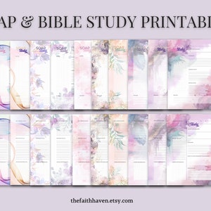 SOAP Bible Study Journal | Printable Bible Study Template | Christian Devotional & Sermon Notes Planner