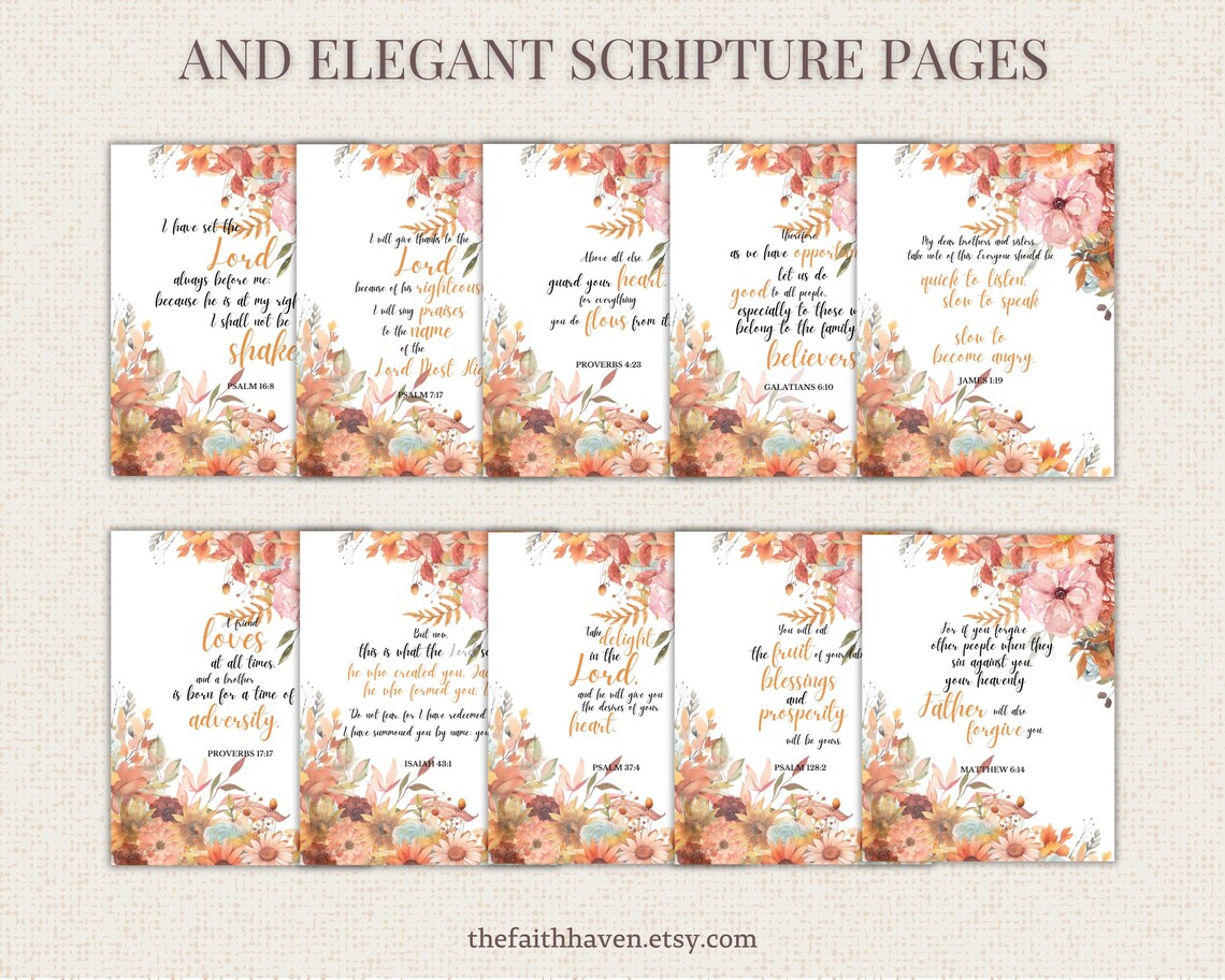 Prayer Journal Printable Bible Verse PDF Bible Study for Women | Fall ...