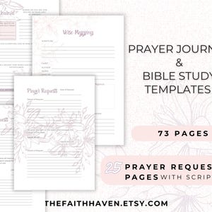 Prayer Journal SOAP Bible Study Printable PDF Christian Journal for Women