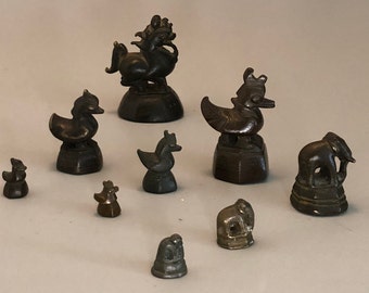 Poids à opium - Collection de 9 - Bronze - Asie