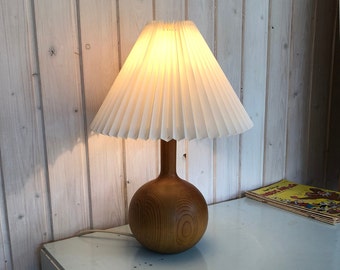 Lampada da tavolo vintage in pino - Scandinava - anni '70