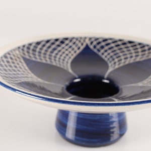 Knabstrup - Blue Faience Candlestick Holder - Danish Design Mid Century Modern