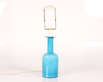 Otto Brauer Holmegaard Art Glass Lamp Base: Diseño danés moderno de mediados de siglo