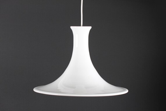 Holmegaard Mandarin Pendant Large Micheal Bang White Glass Danish 