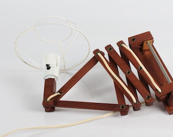 Lámpara de tijera de teca - Diseño danés - Mediados de siglo moderno