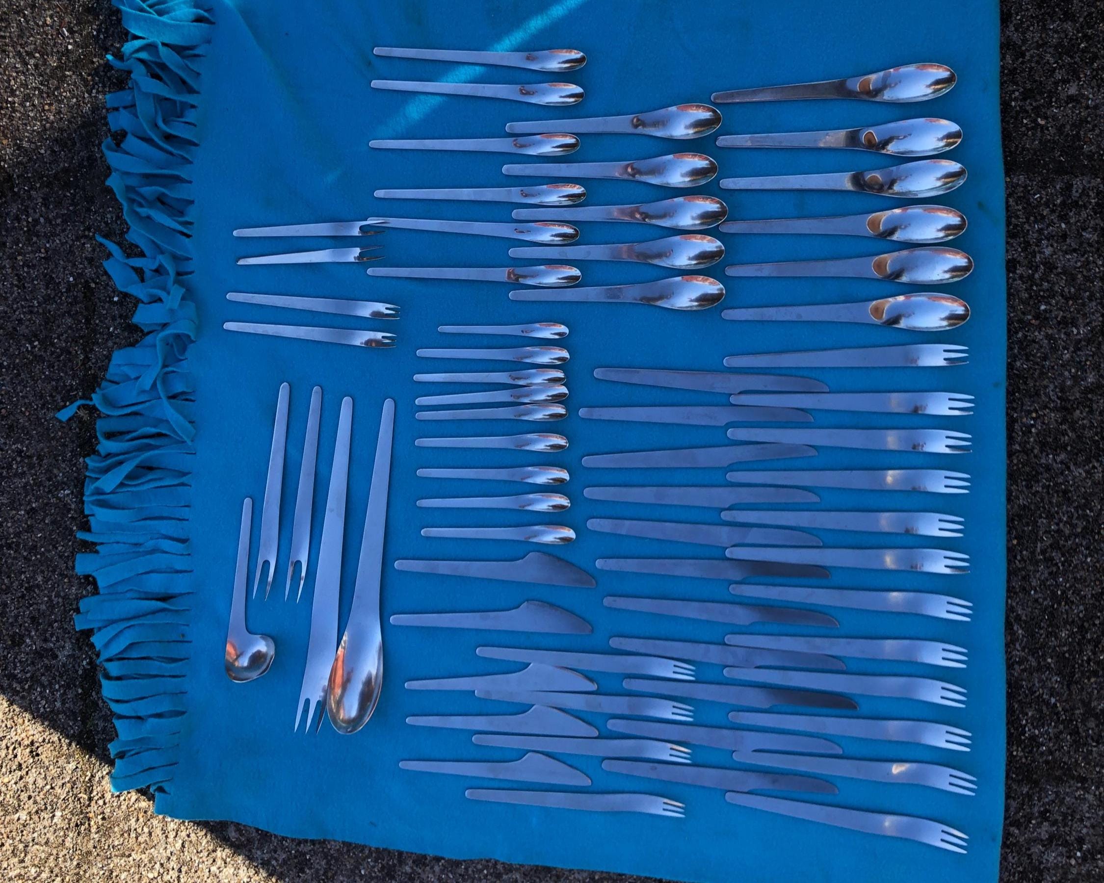 Arne Jacobsen A Michelsen Georg Jensen Cutlery 67 Pieces Danish