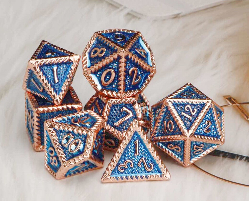 Gold Metal Dnd Dice Dungeons and Dragons Dice Dnd Dice Set Etsy