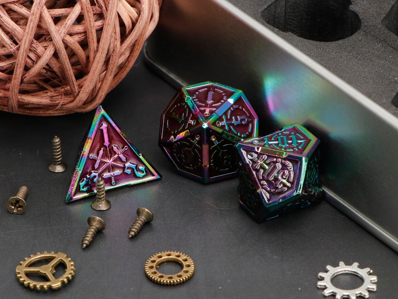 Warhammer Dnd Dice Rpg Dice Colorful Dice Metal Dice Etsy