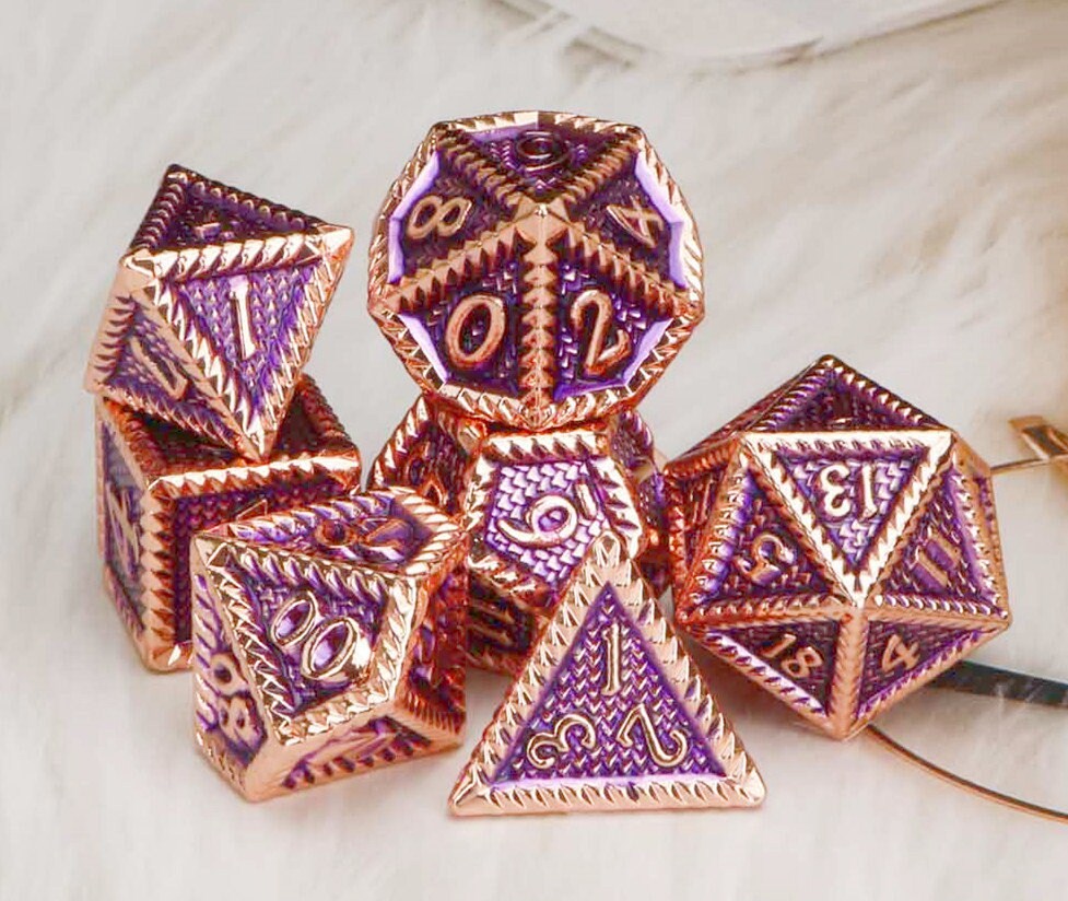 Gold Metal Dnd Dice Dungeons and Dragons Dice Dnd Dice Set Etsy