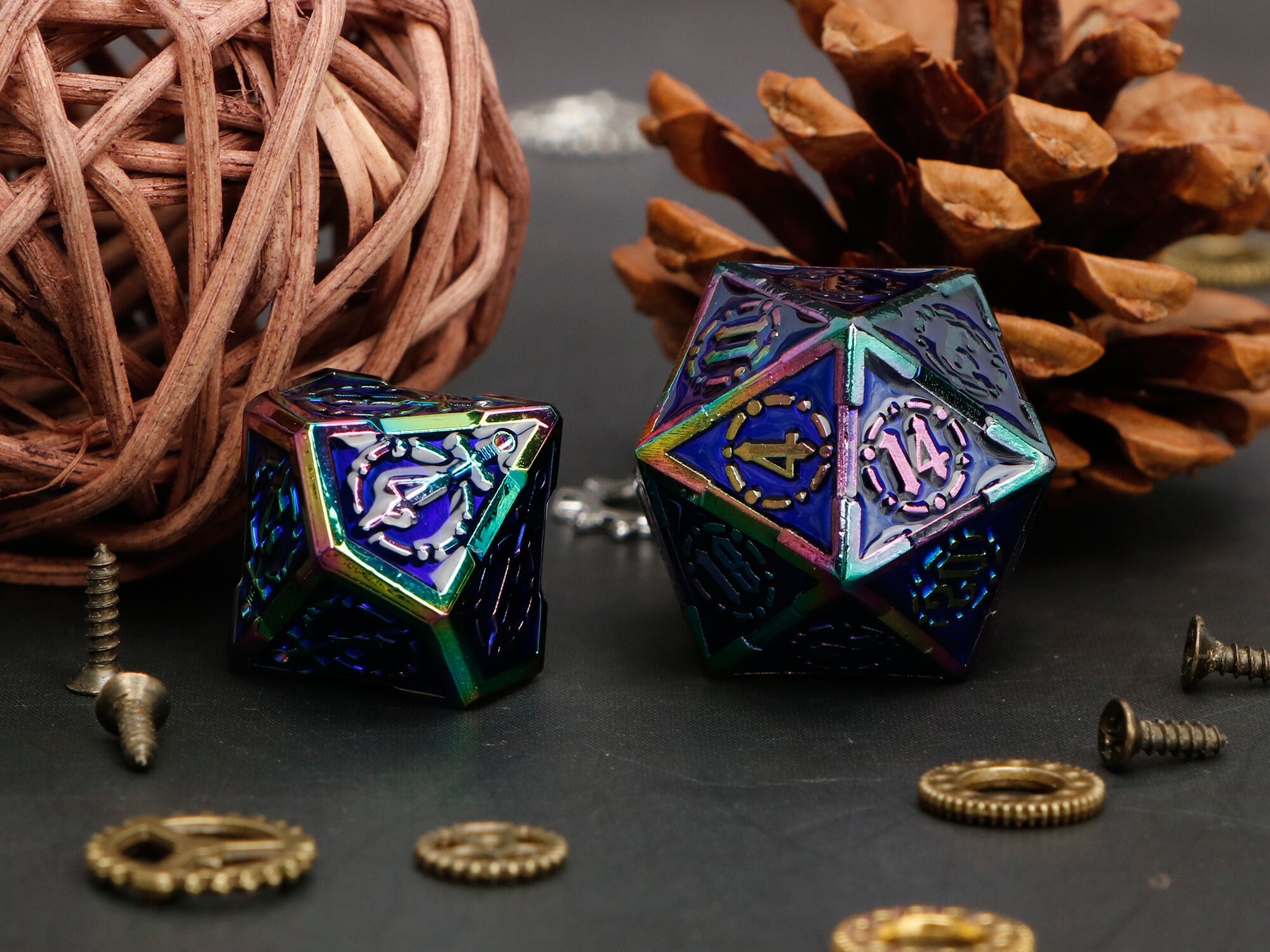 Warhammer Dnd Dice Rpg Dice Colorful Dice Metal Dice Etsy
