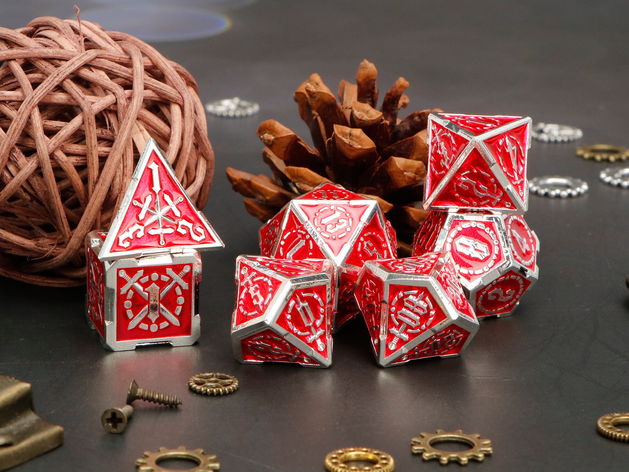 Warhammer Dnd Dice Rpg Dice Colorful Dice Metal Dice Etsy