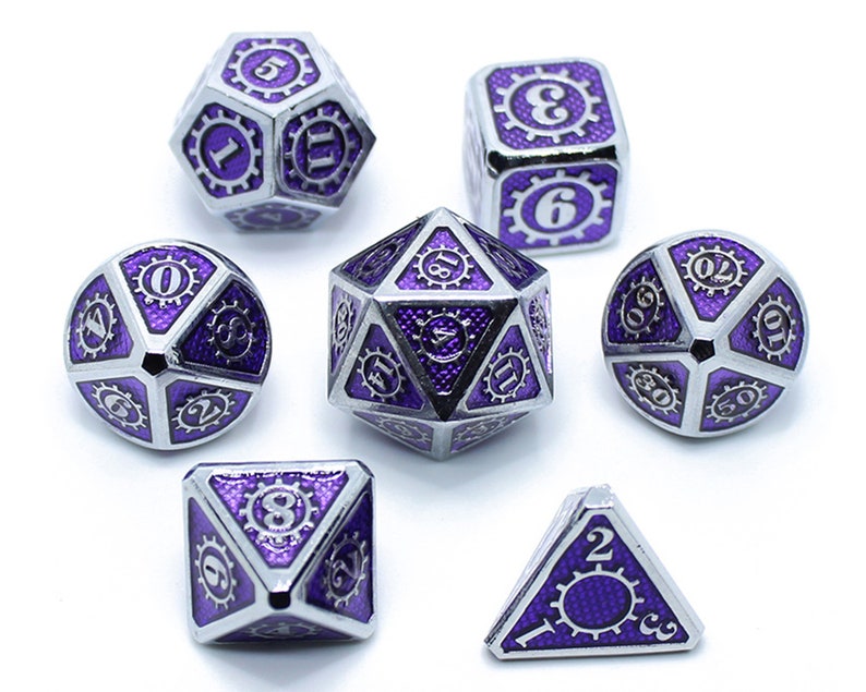Metal mechanical dice dice set / gear dnd dice / polyhedral Etsy