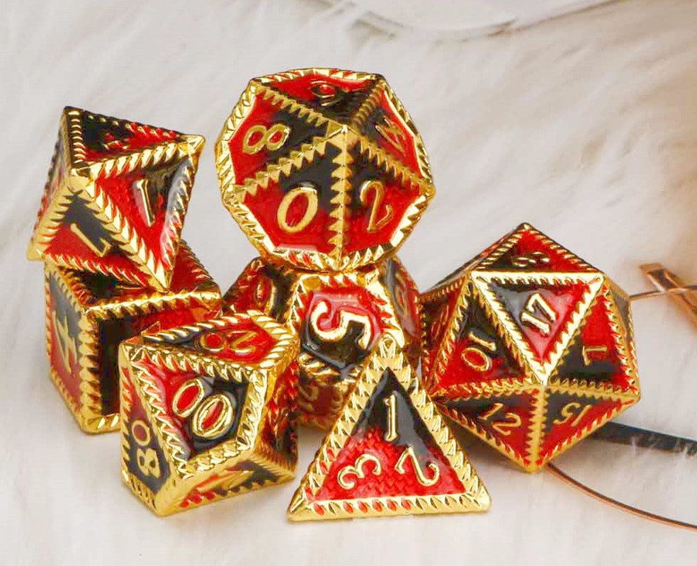 Gold Metal Dnd Dice Dungeons and Dragons Dice Dnd Dice Set Etsy