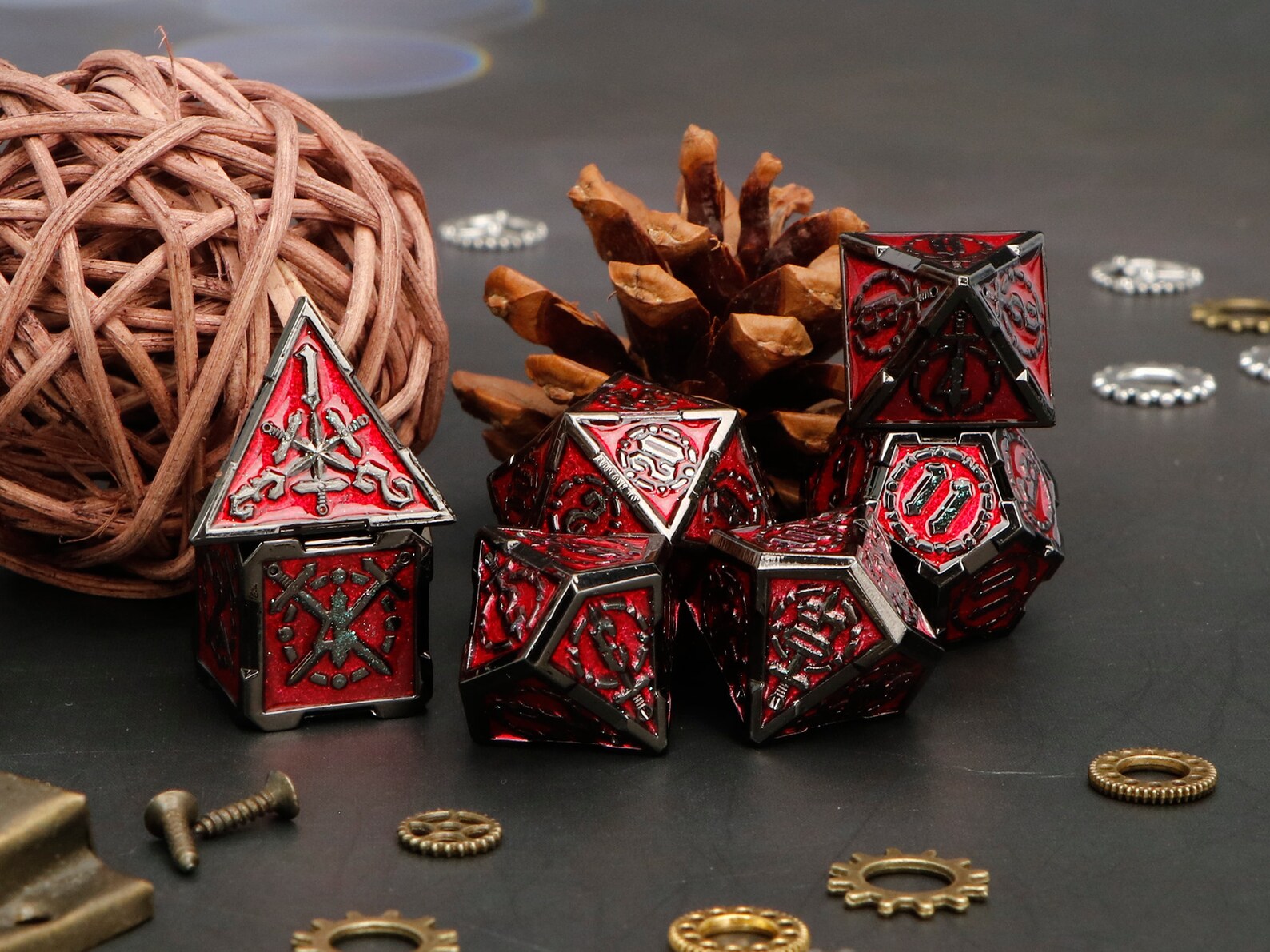 Warhammer Dnd Dice Rpg Dice Colorful Dice Metal Dice Etsy