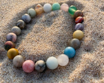 Petoskey Stone Bracelet | Great Lakes Gemstone Beaded Jewelry