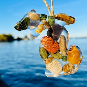 Lake Michigan Stone Art/ Great Lakes Shoreline Petoskey Stone Ornament | Unique Gift Ideas| Great Lakes Collection