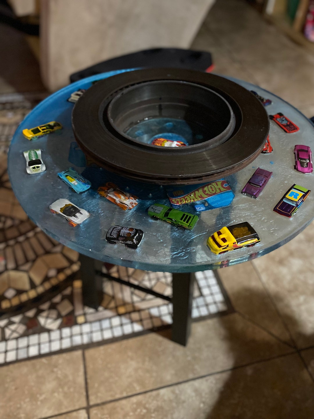 Hot Wheels Table, Real Brake Rotor Bowl Built In Etsy