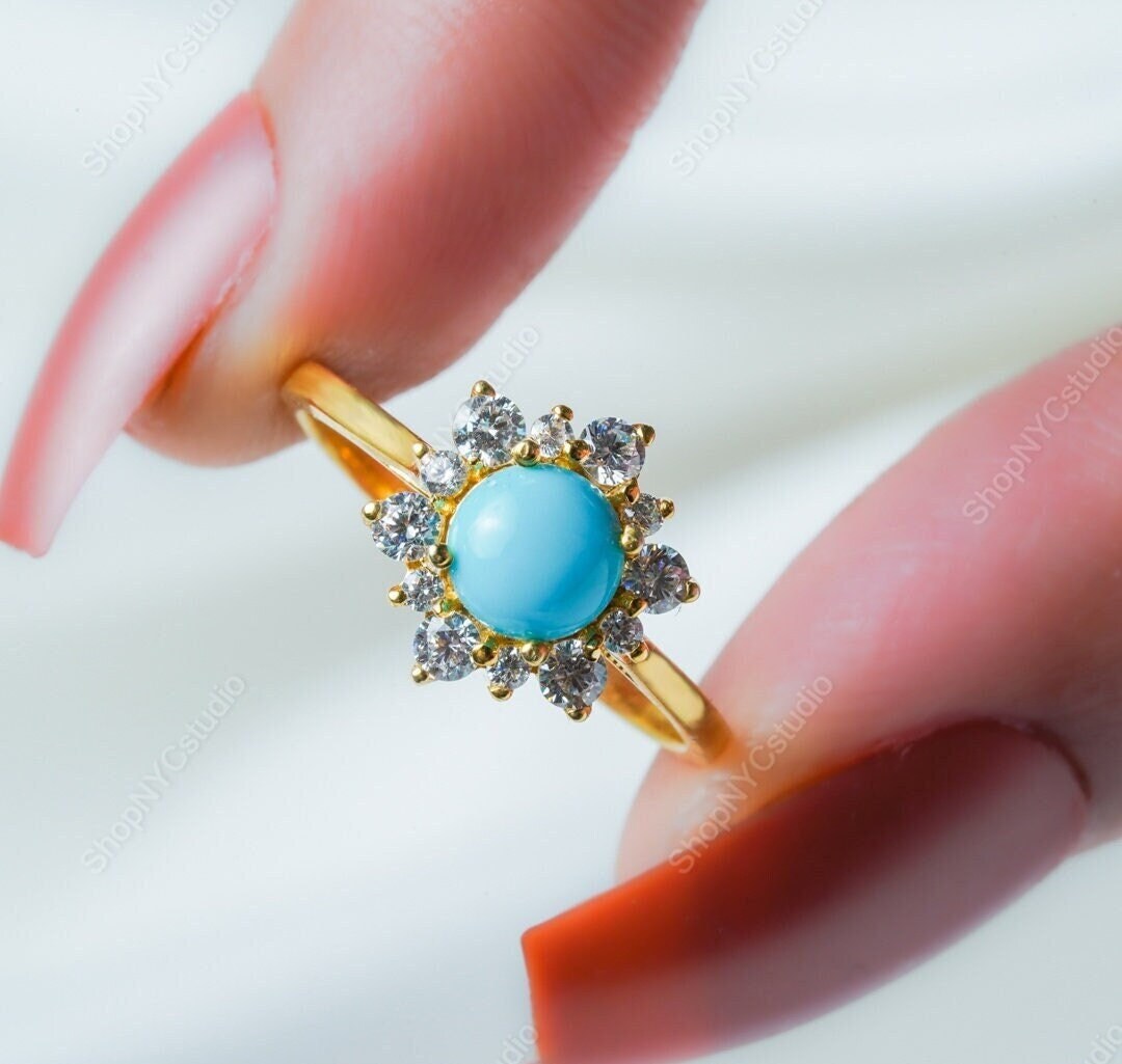 指輪・リング Sleeping Beauty Arizona Arizona Sleeping Beauty Turquoise Ring, Turquoise Sterling Silver