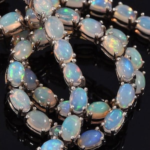 Ethiopian Opal Sterling Silver Necklace, Opal Necklace, Women Necklace, Opal Silver Necklace, Tennis Necklace, Gilt for her
