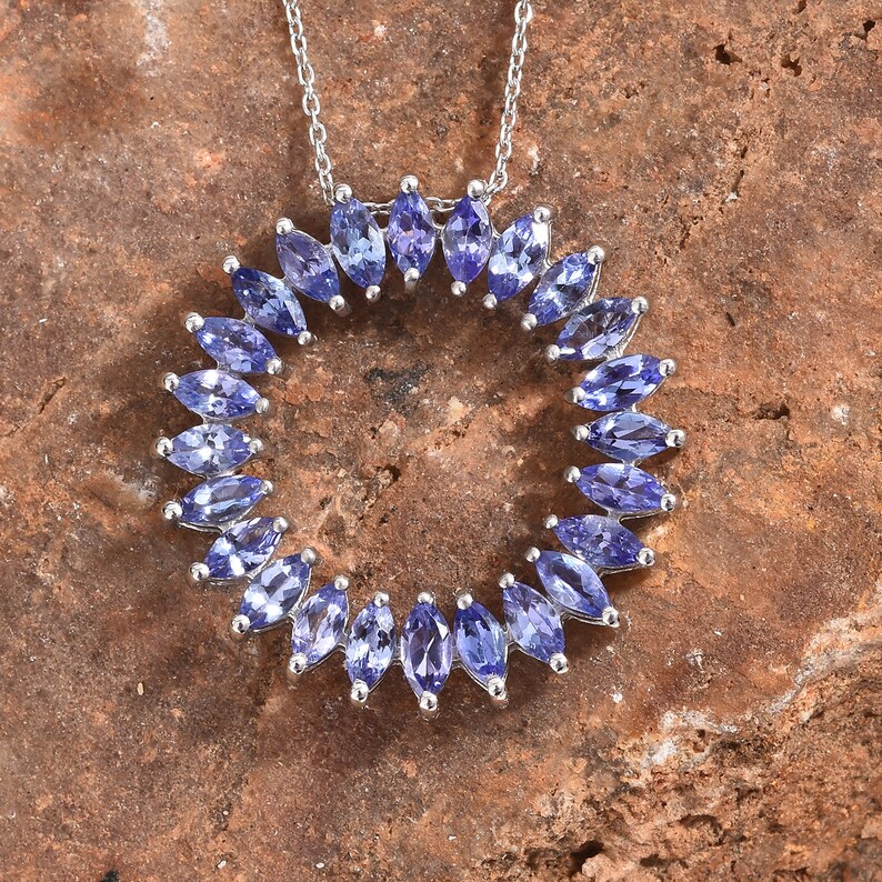 AA Tanzanite Sterling Silver Pendant Necklace TGW 5.15 CTS Etsy